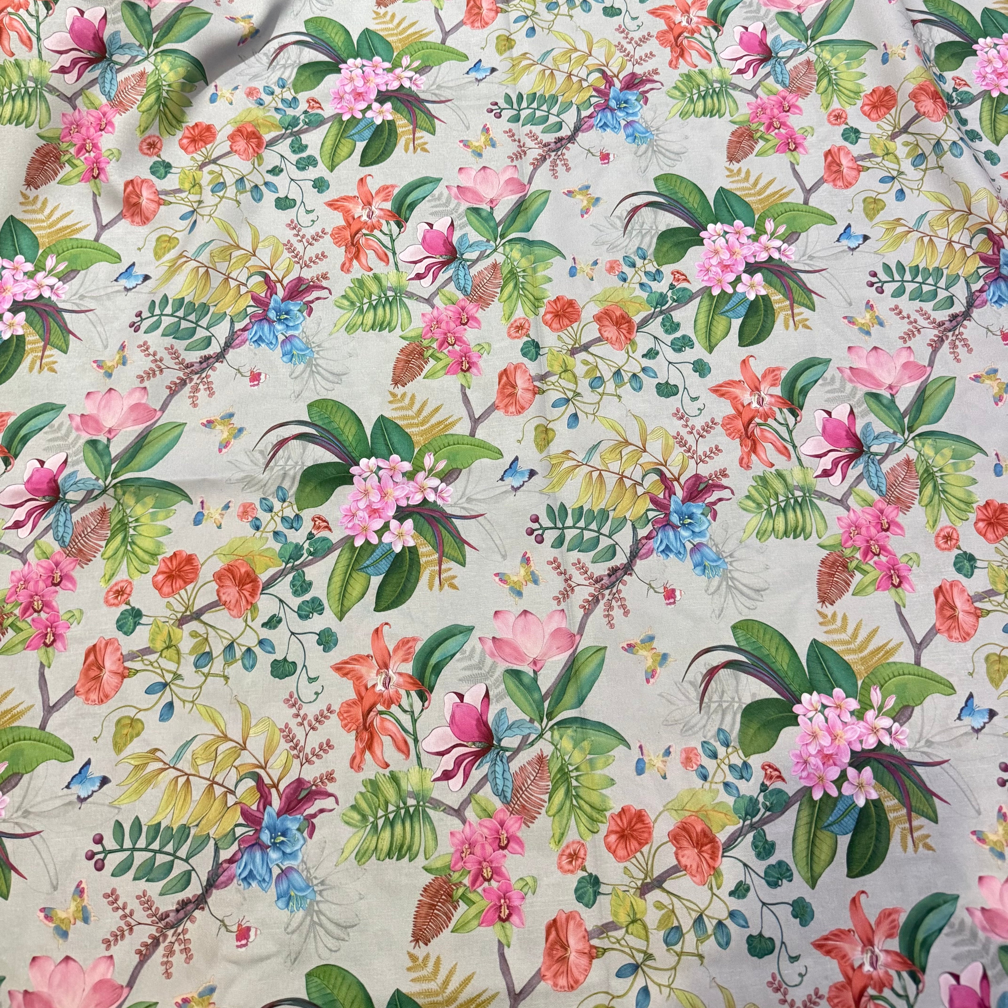 Grey tropical floral x2
