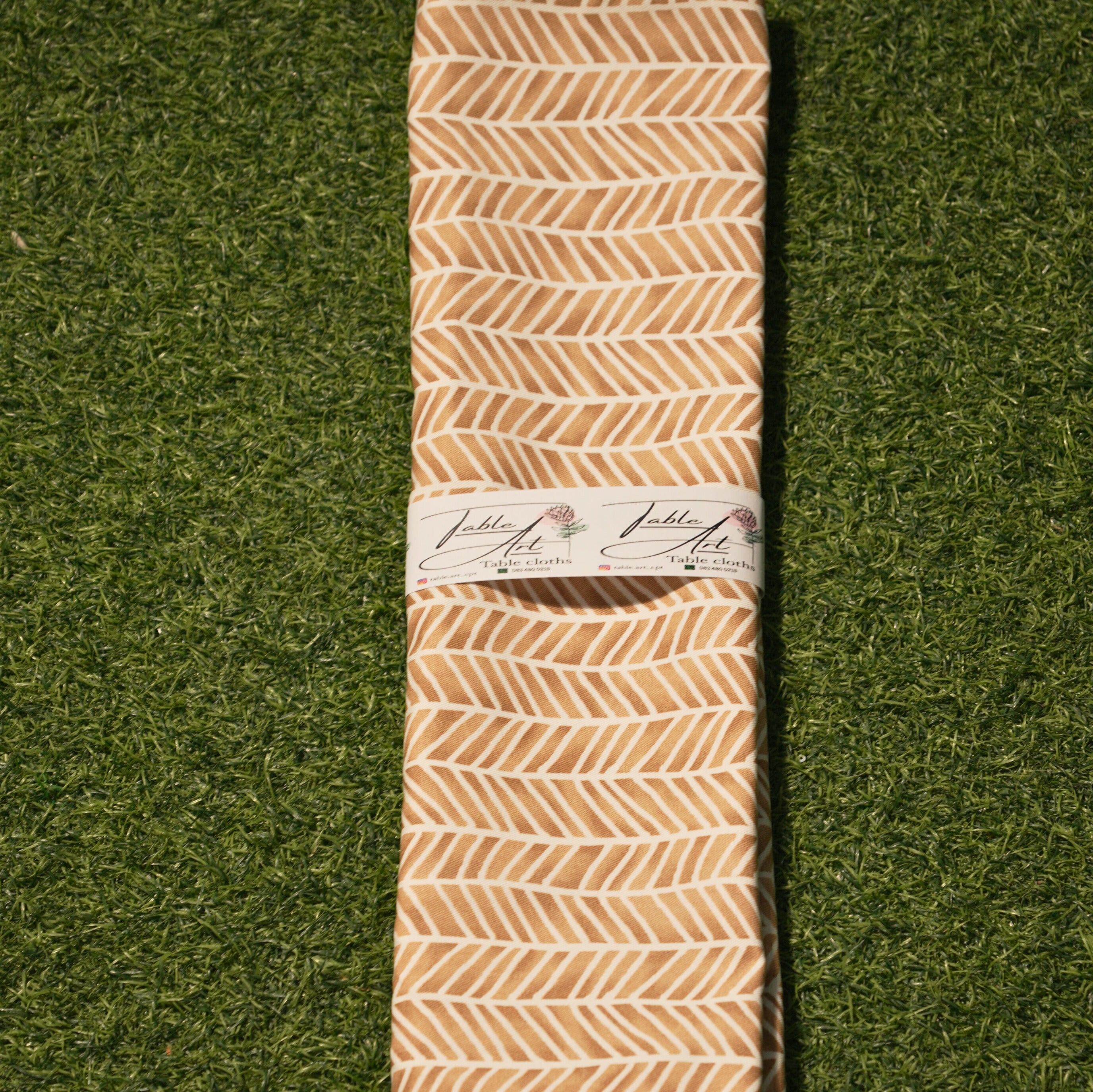 Beige Chevron Cotton runner