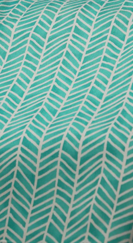 Teal Chevron Stripe (cotton)