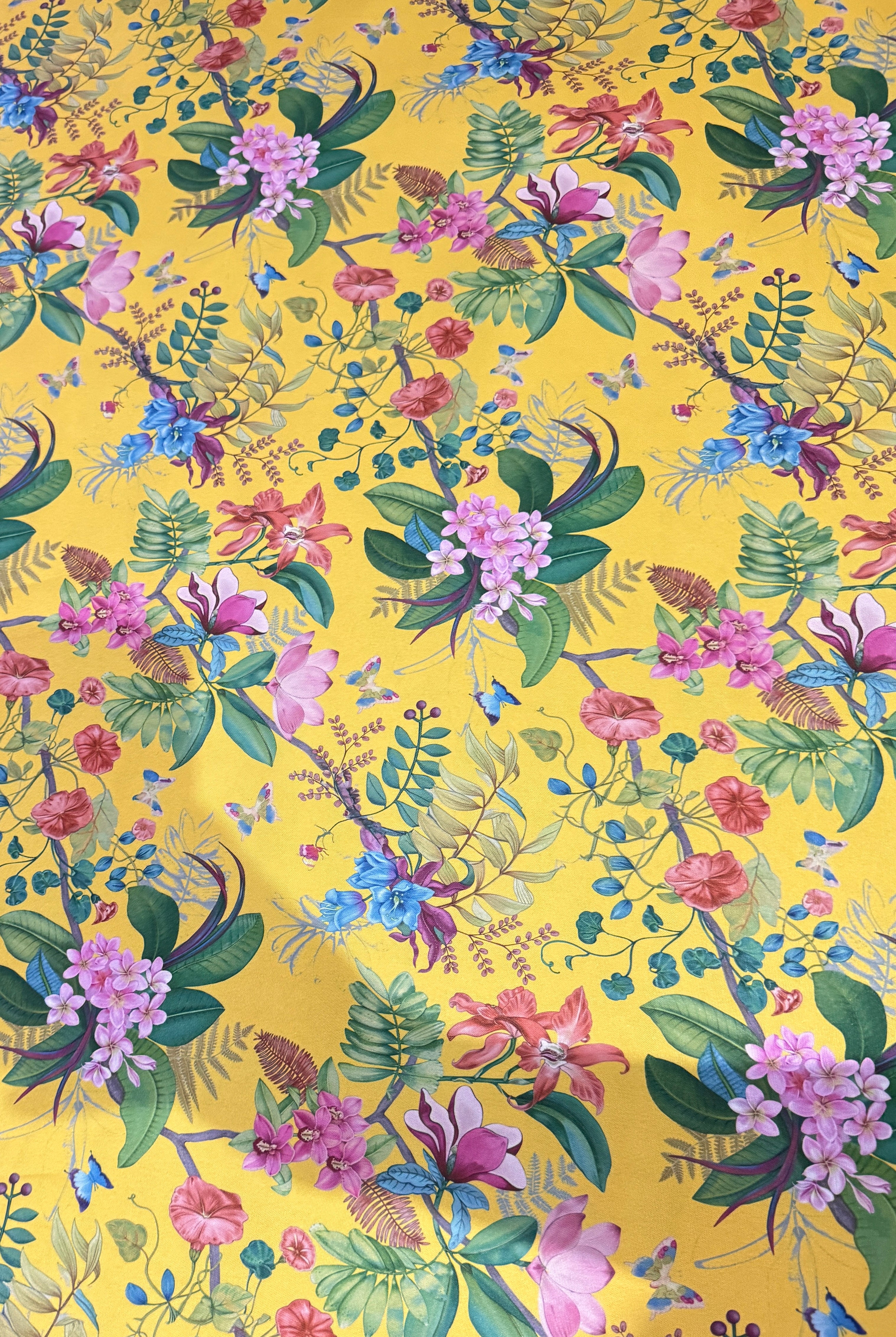 vibrant yellow tropical floral